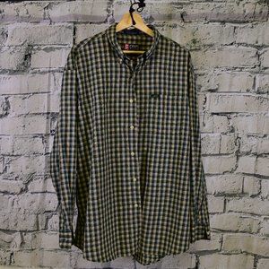 Ralph Lauren Chaps Button Down Collar Long Sleeve Shirt Plaid 60/40 cotton Poly